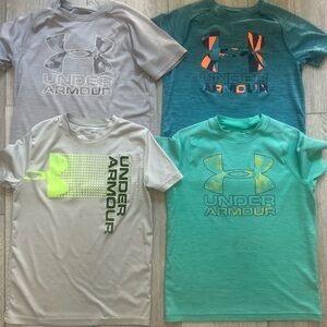4 Under Armour boys shirts size YM